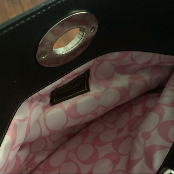Black Leather Clutch with Silver Accent